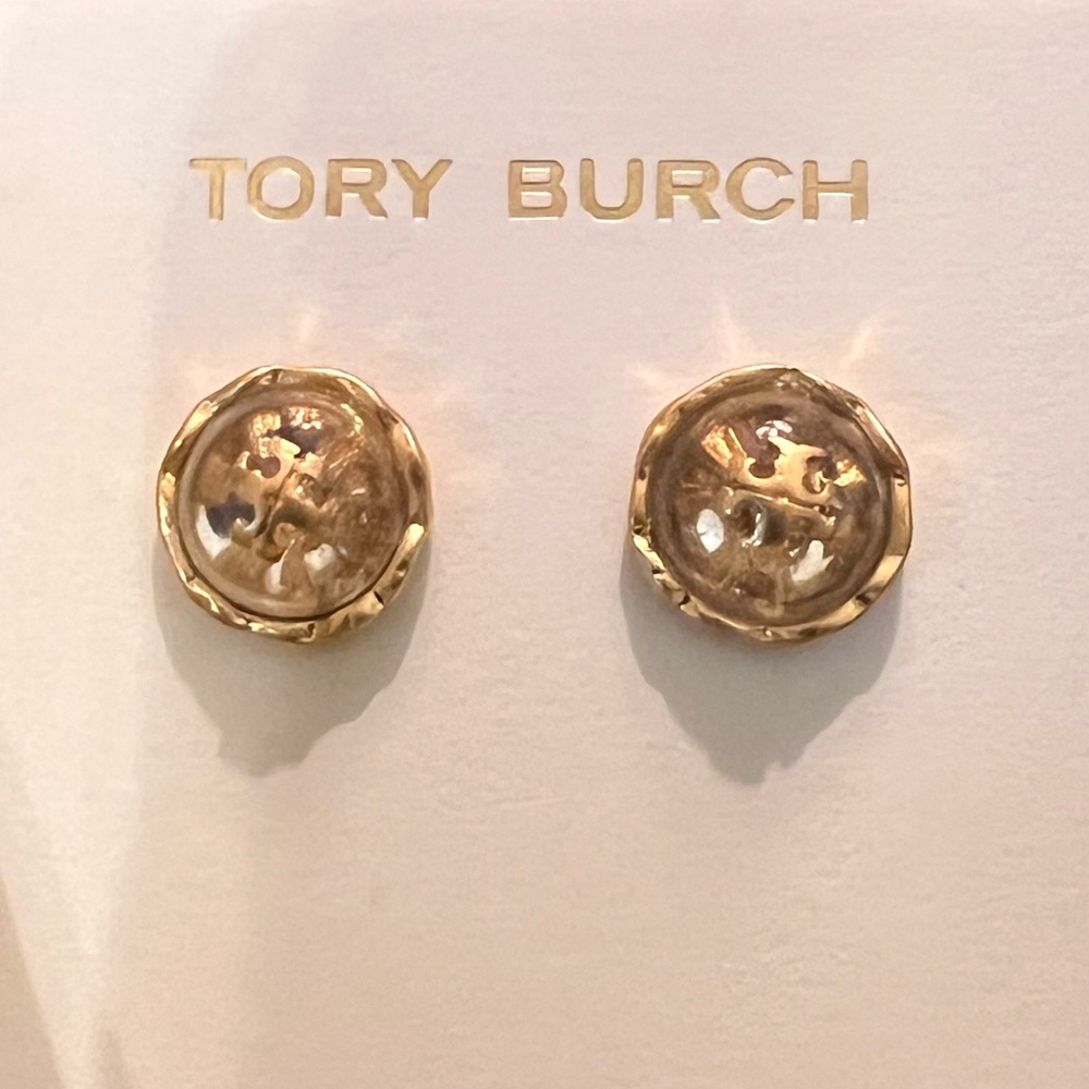 Tory Burch Roxanne Clear Stud Earrings